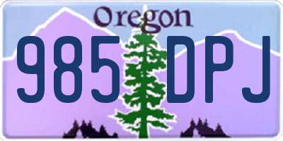 OR license plate 985DPJ