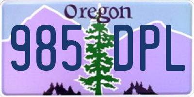 OR license plate 985DPL
