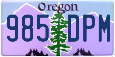 OR license plate 985DPM