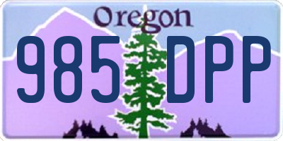 OR license plate 985DPP