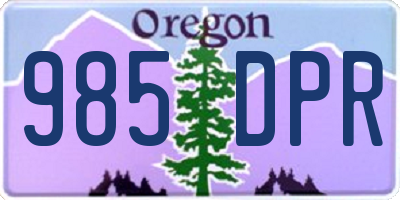 OR license plate 985DPR