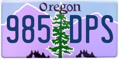 OR license plate 985DPS