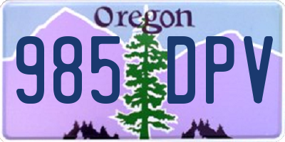 OR license plate 985DPV