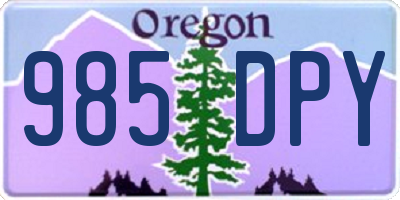 OR license plate 985DPY