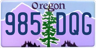 OR license plate 985DQG