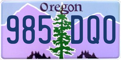 OR license plate 985DQO