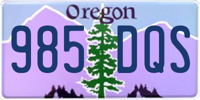 OR license plate 985DQS