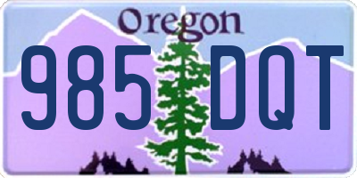 OR license plate 985DQT