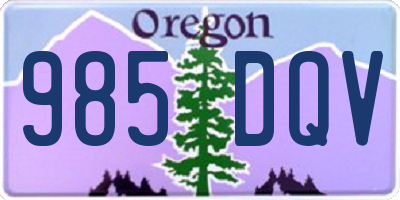 OR license plate 985DQV