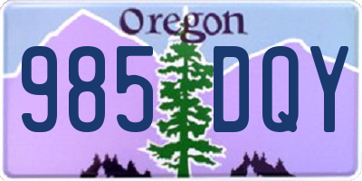 OR license plate 985DQY