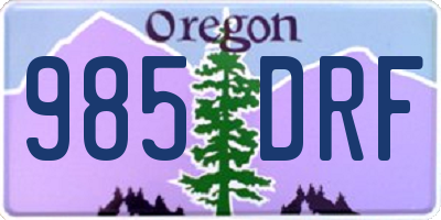 OR license plate 985DRF