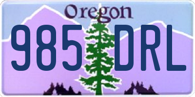 OR license plate 985DRL