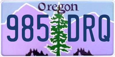 OR license plate 985DRQ