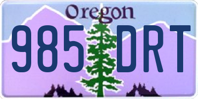 OR license plate 985DRT