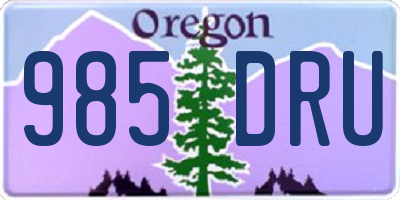 OR license plate 985DRU
