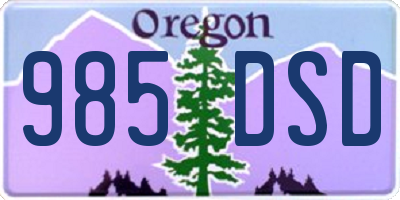 OR license plate 985DSD