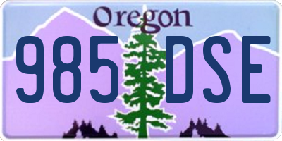 OR license plate 985DSE