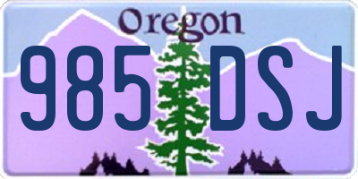 OR license plate 985DSJ