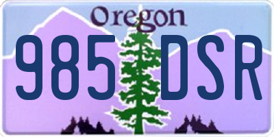 OR license plate 985DSR