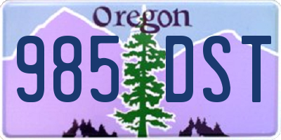 OR license plate 985DST
