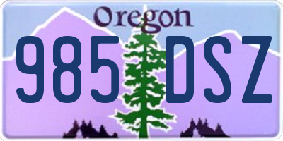 OR license plate 985DSZ