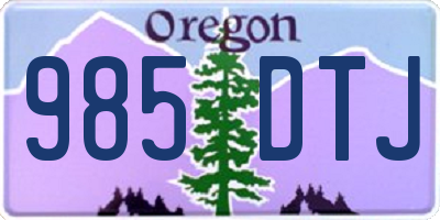 OR license plate 985DTJ