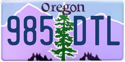 OR license plate 985DTL