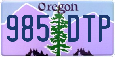 OR license plate 985DTP