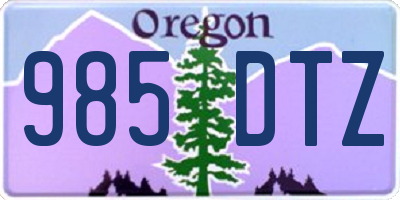 OR license plate 985DTZ