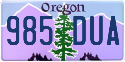 OR license plate 985DUA