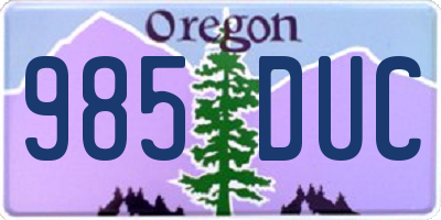 OR license plate 985DUC