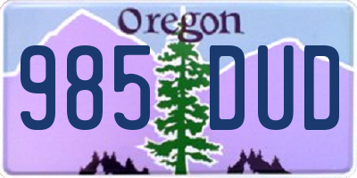 OR license plate 985DUD