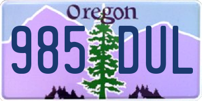 OR license plate 985DUL