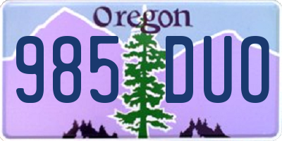 OR license plate 985DUO
