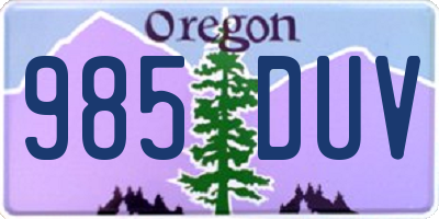 OR license plate 985DUV