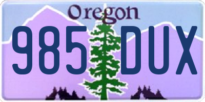 OR license plate 985DUX