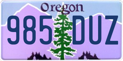 OR license plate 985DUZ