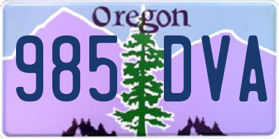 OR license plate 985DVA