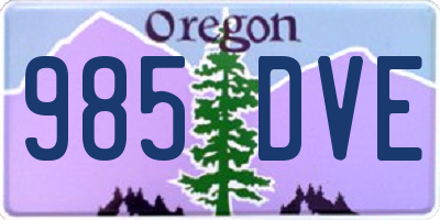 OR license plate 985DVE