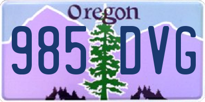 OR license plate 985DVG