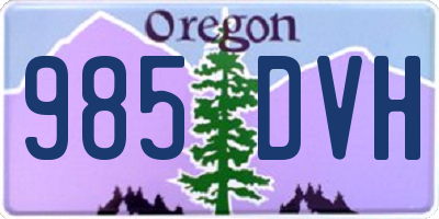 OR license plate 985DVH