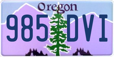 OR license plate 985DVI