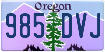 OR license plate 985DVJ