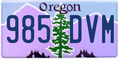 OR license plate 985DVM