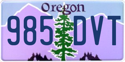 OR license plate 985DVT