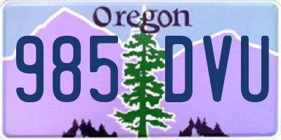 OR license plate 985DVU