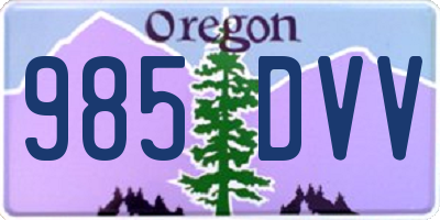 OR license plate 985DVV