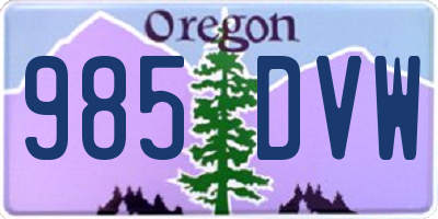 OR license plate 985DVW