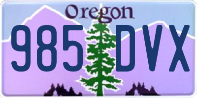 OR license plate 985DVX
