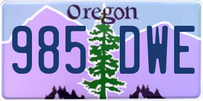 OR license plate 985DWE
